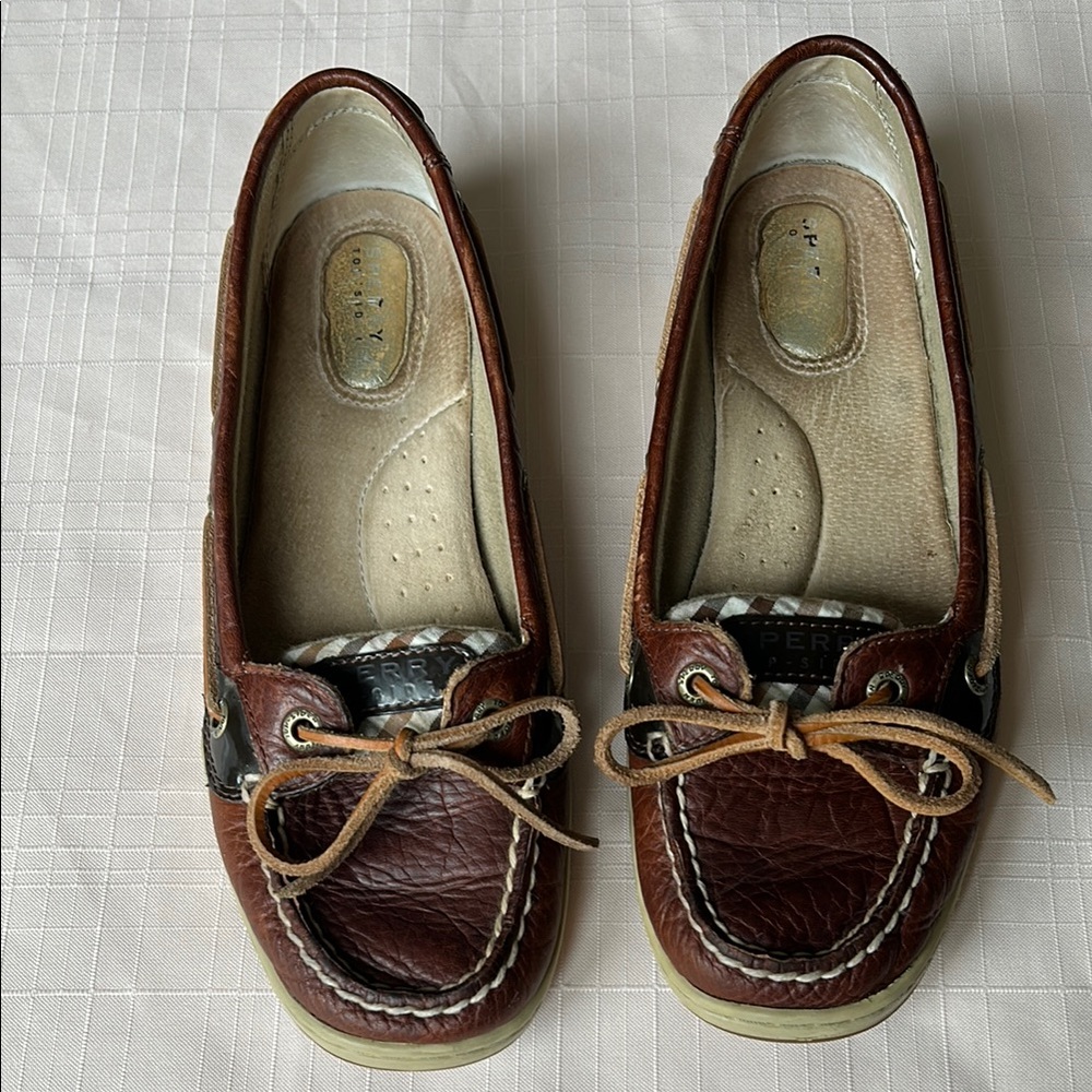 Sherry Top-Sider Brown Leather Boat Shoes Sz 8M